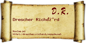 Drescher Richárd névjegykártya